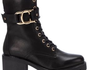 Δερμάτινο μαύρο biker boot Carmela 161075