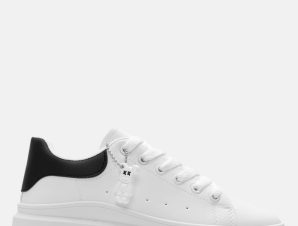 Sneakers Δίσολα με Διακοσμητικό Αρκουδάκι – Άσπρο+Μαύρο