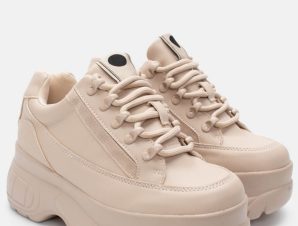 Sneakers Δίσολα Μονόχρωμα – Μπεζ